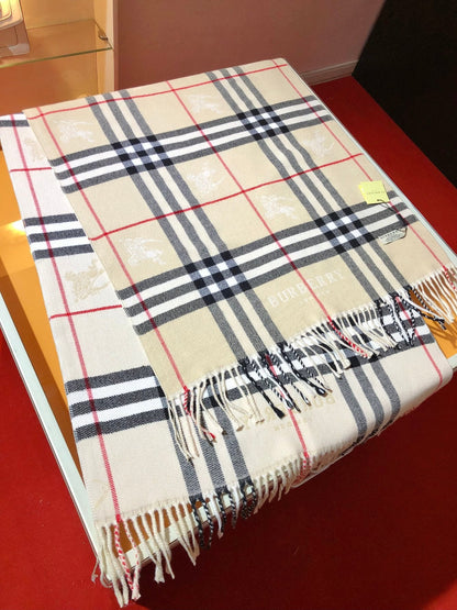 Vintage Check Embossed Cashmere Scarf