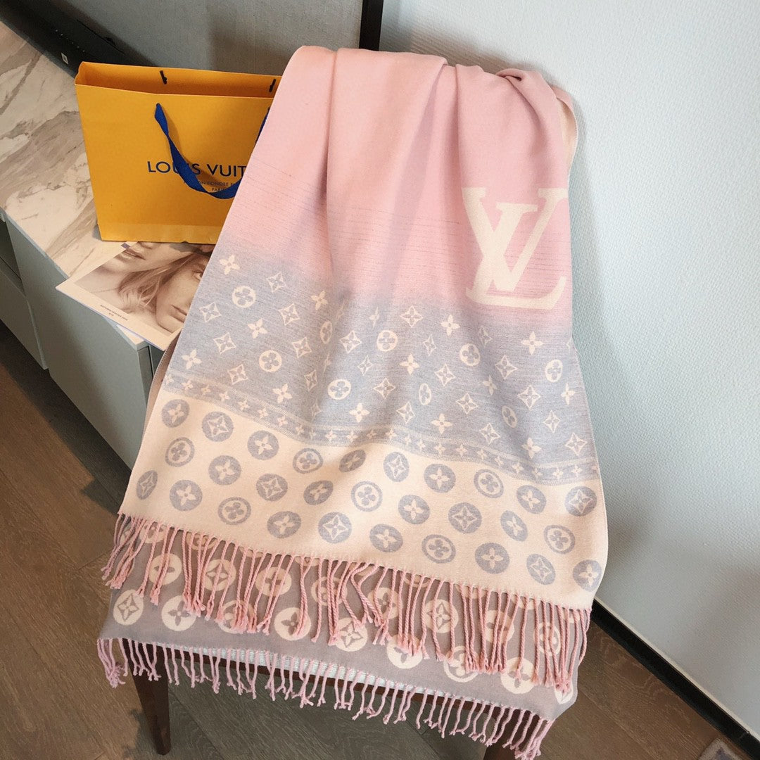 Monogram Cashmere Gradient Color Scarf