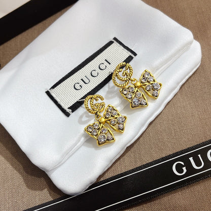 Sparkling Diamond Bow Earrings