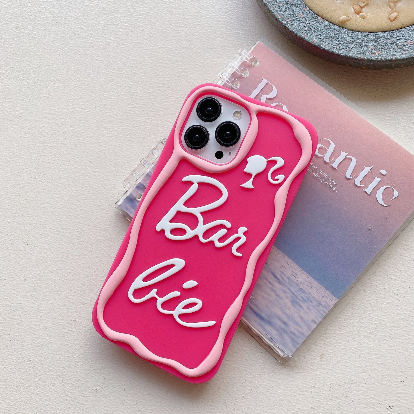 Cartoon Pink Letters Silicone Case