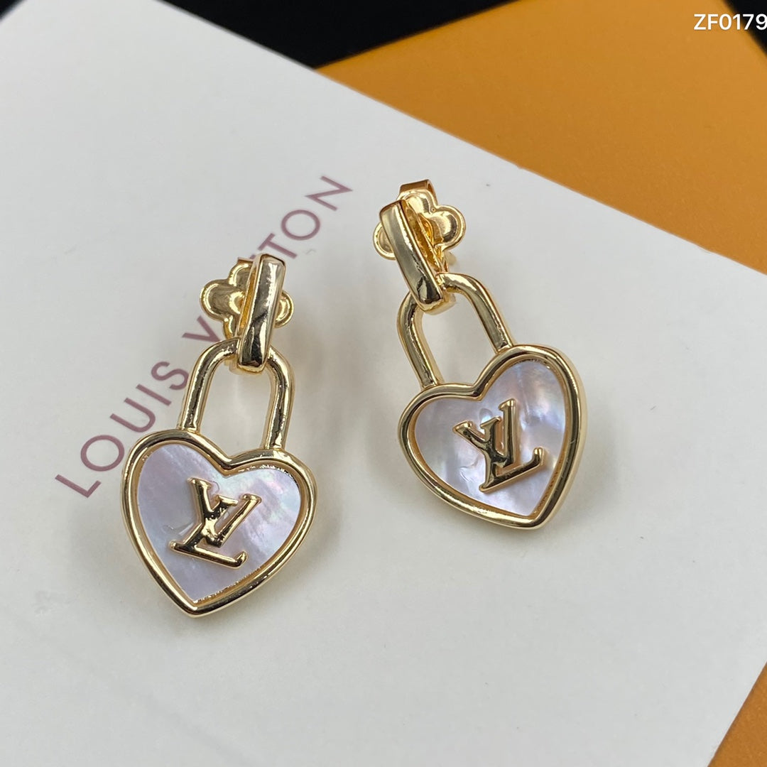 Heart Shaped White Fritillaria Earrings