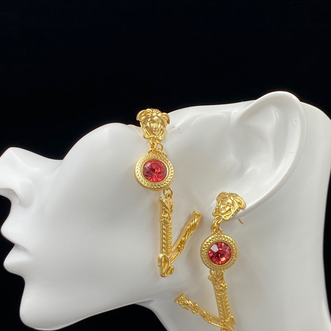 Medusa V Drop Diamond Earrings