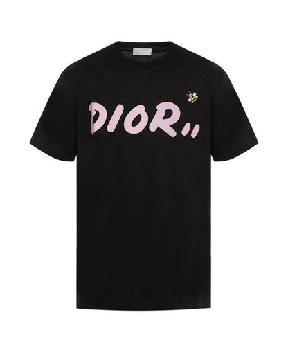 Black X Pink Print T-shirt