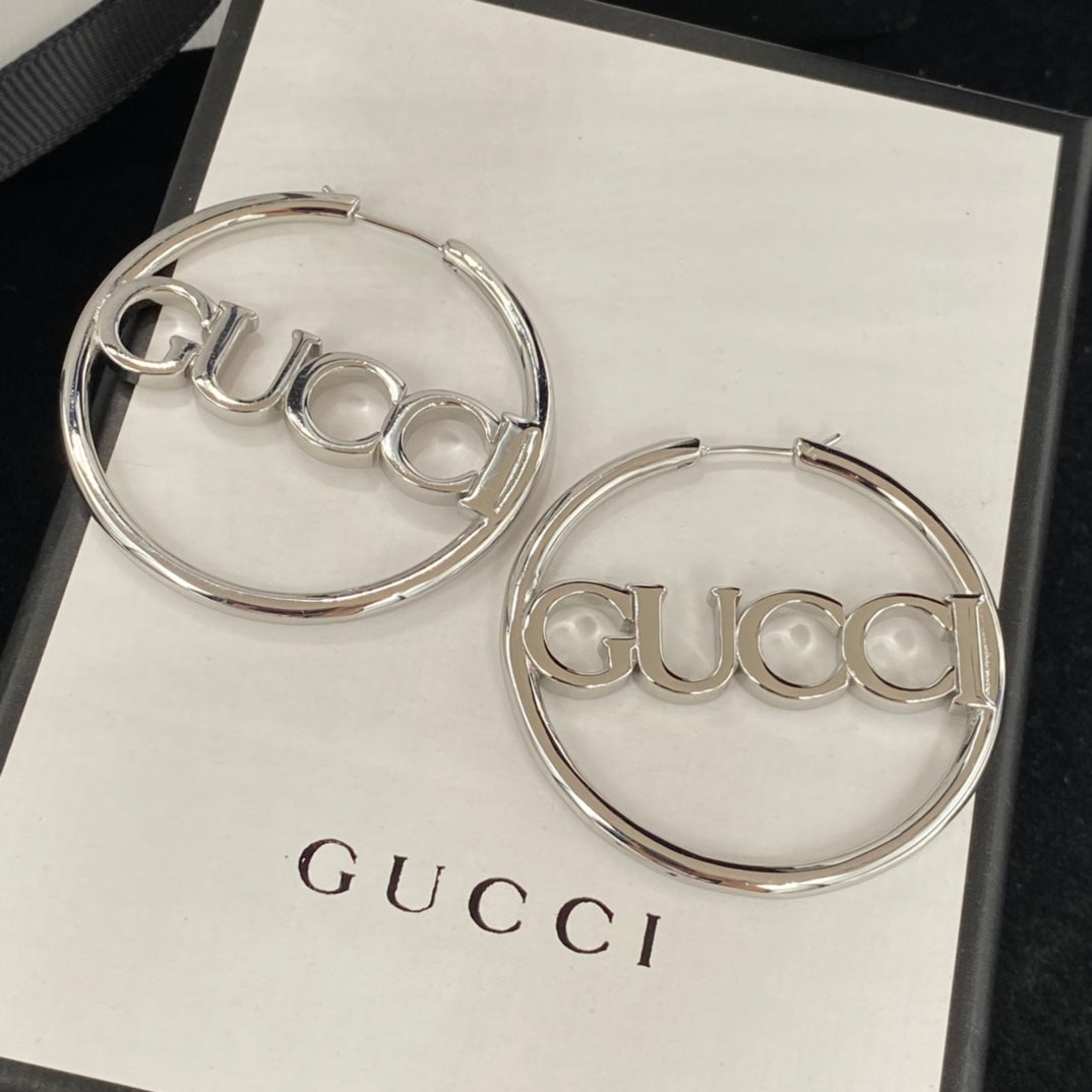 Versatile Logo Letter Hoop Earrings