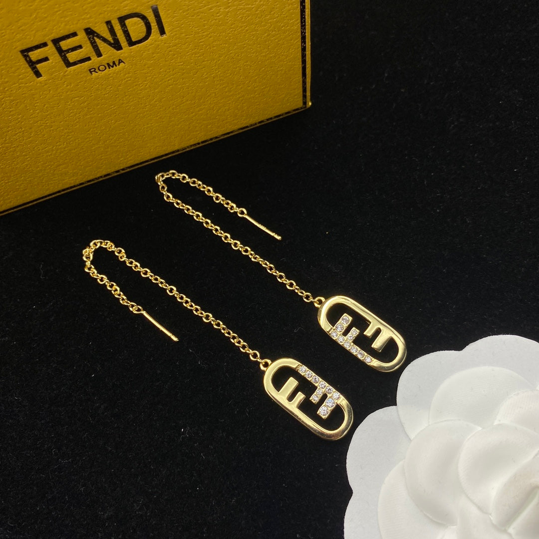 Personality Diamond Alphabet Chain Earrings