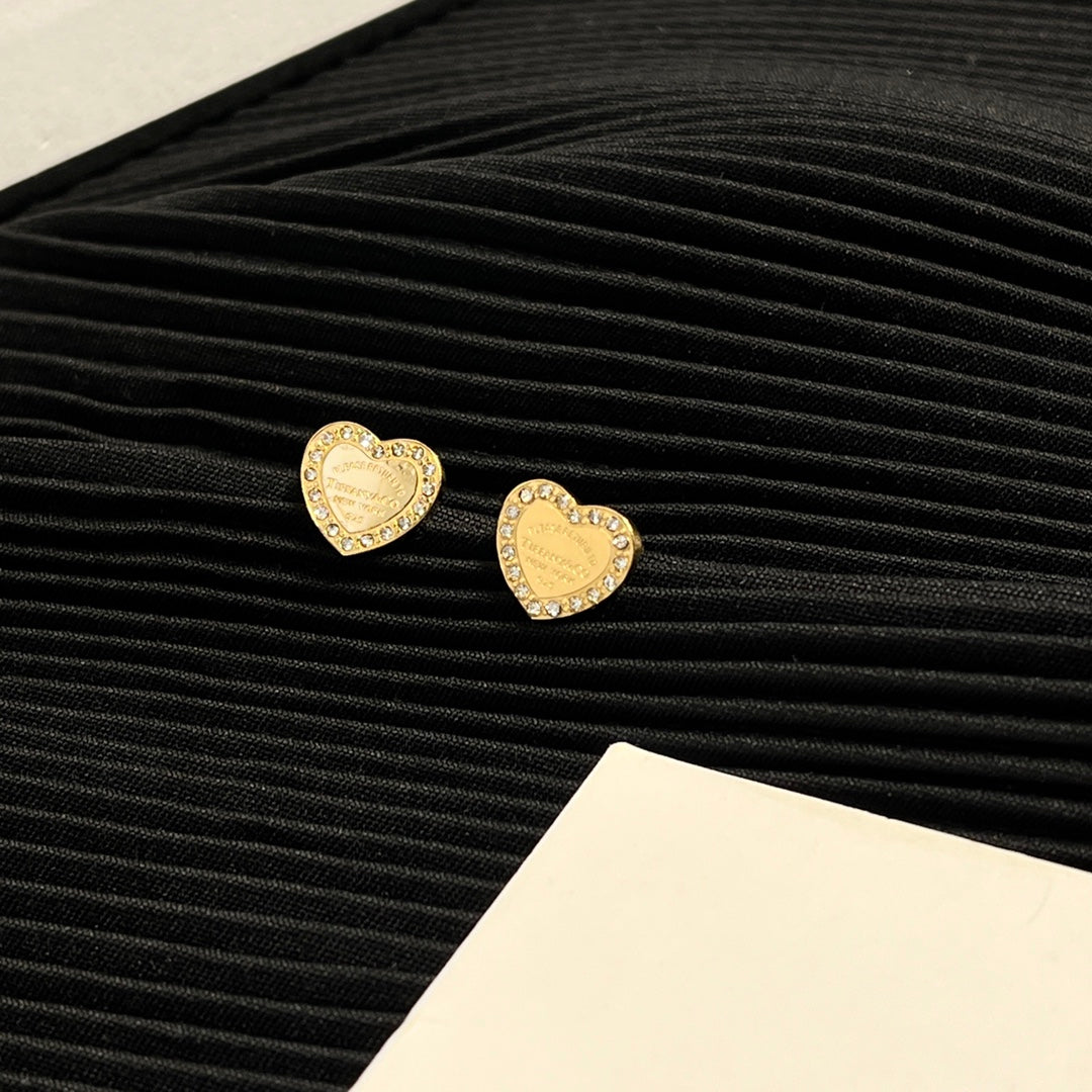 Heart Shaped Diamond Earrings