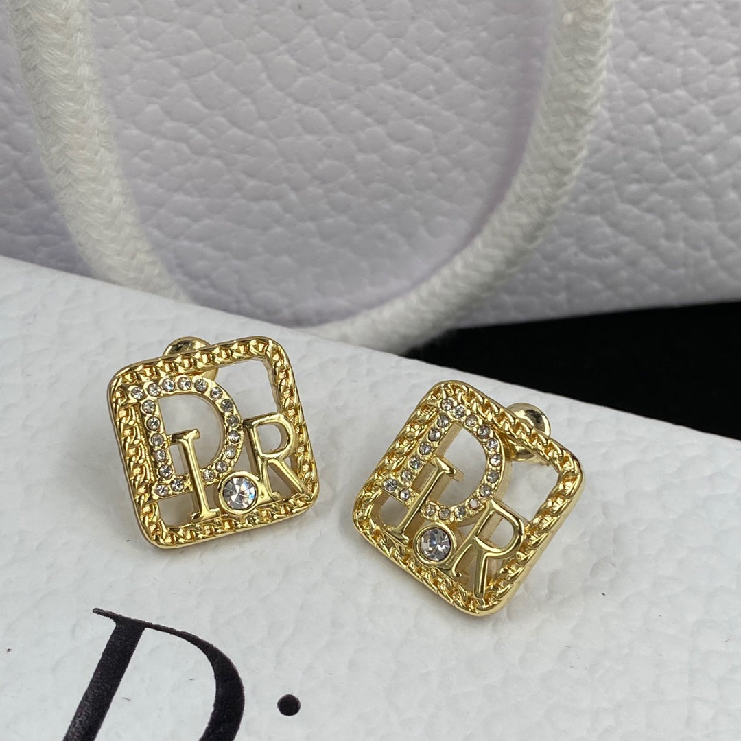 Versatile Letter Square Stud Earrings