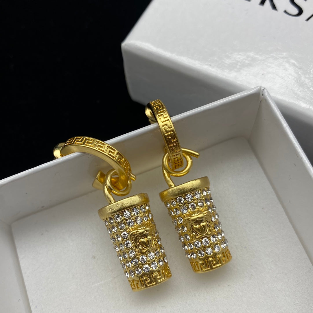 Medusa Cylinder Drop Earrings