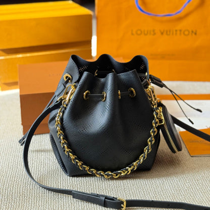 Drawstring Hollow Embossed Bucket Bag