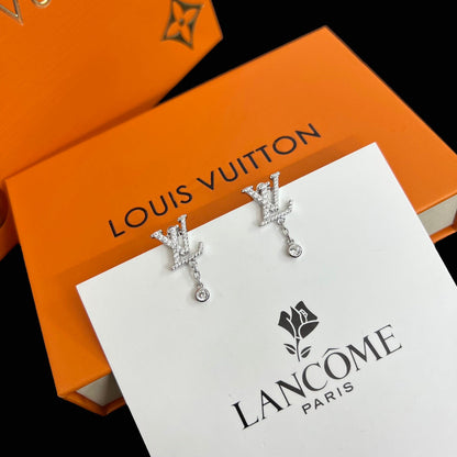 LOGO Crystal Diamond Earrings