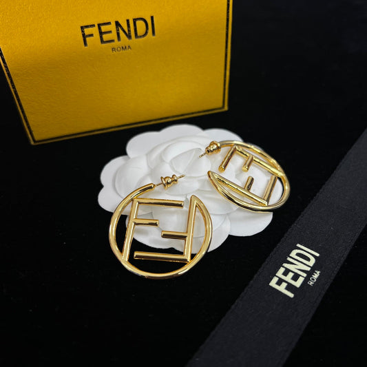 Gold Letter Big Hoop Earrings