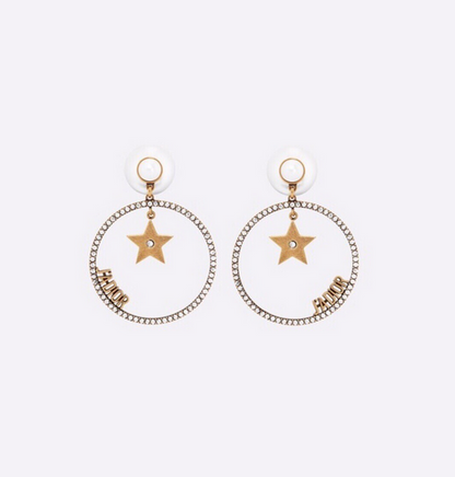 Big Circle Star Pearl Earrings