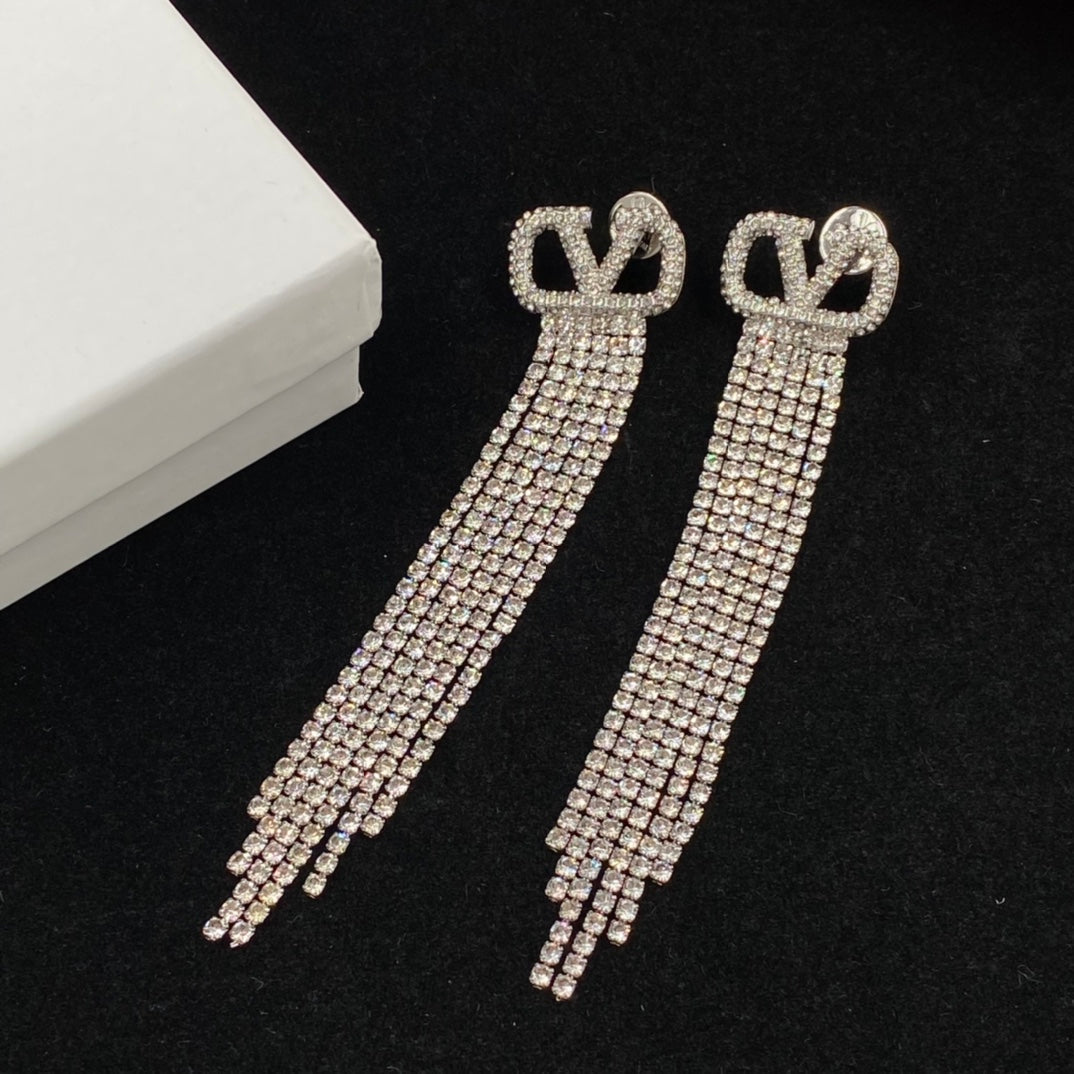 Sparkling Crystal Diamond Earrings