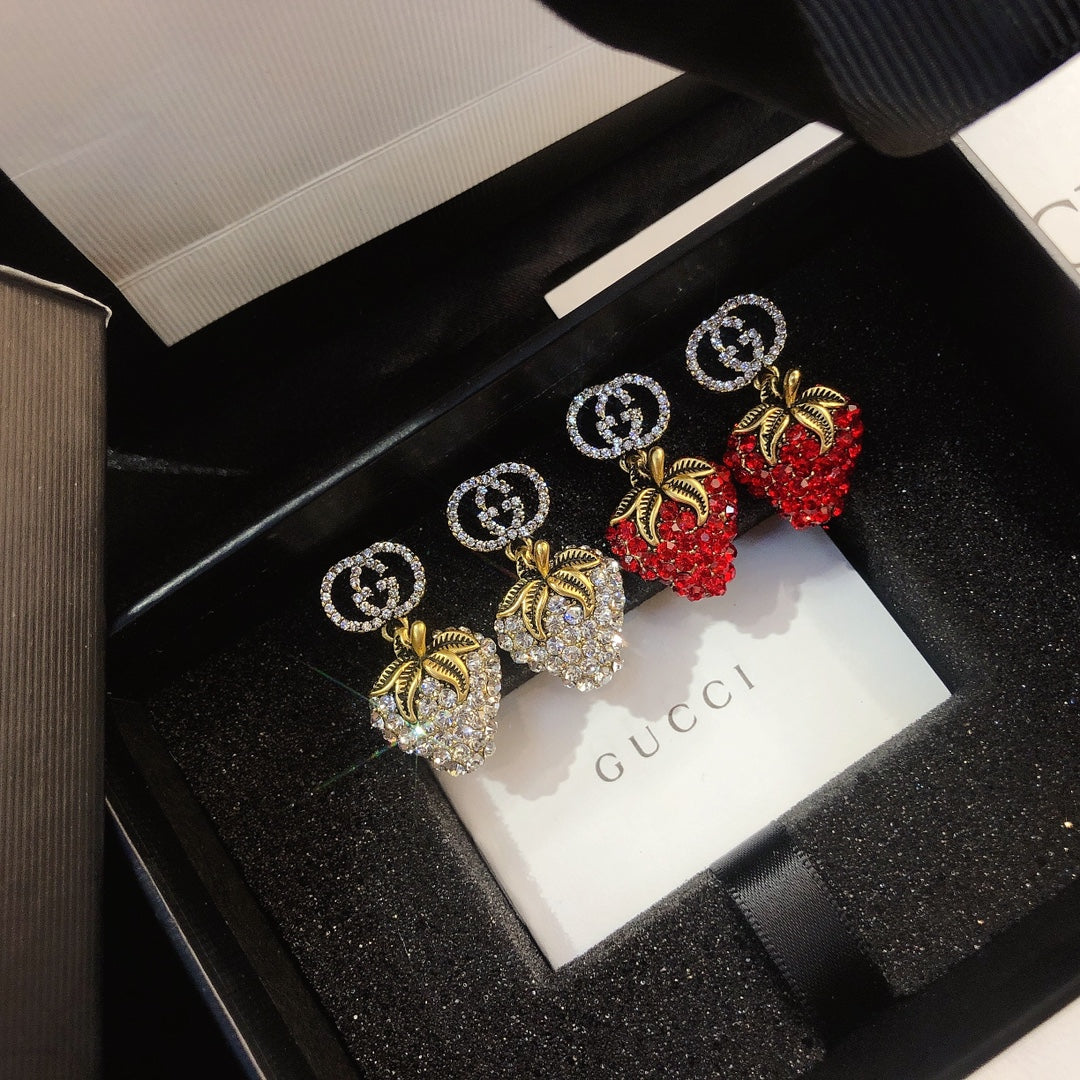 Statement Diamond Strawberry Earrings