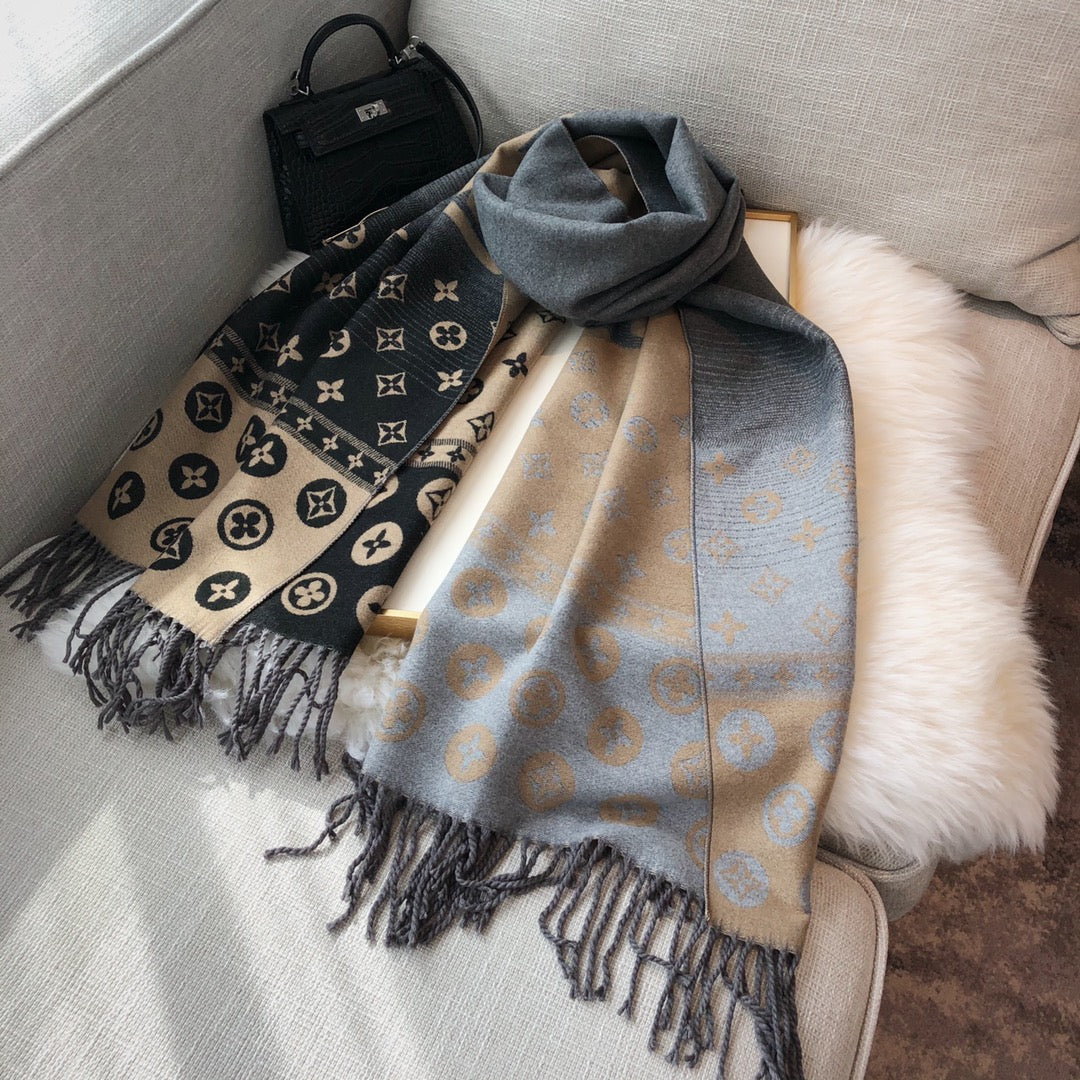 Monogram Cashmere Gradient Color Scarf