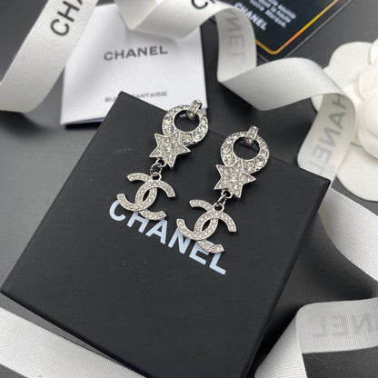 Fashion Star Pendant Logo Earrings