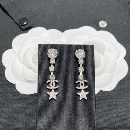 Star Crystal Long Earrings