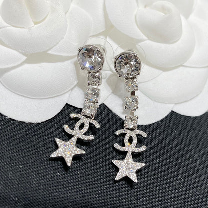 Star Crystal Long Earrings