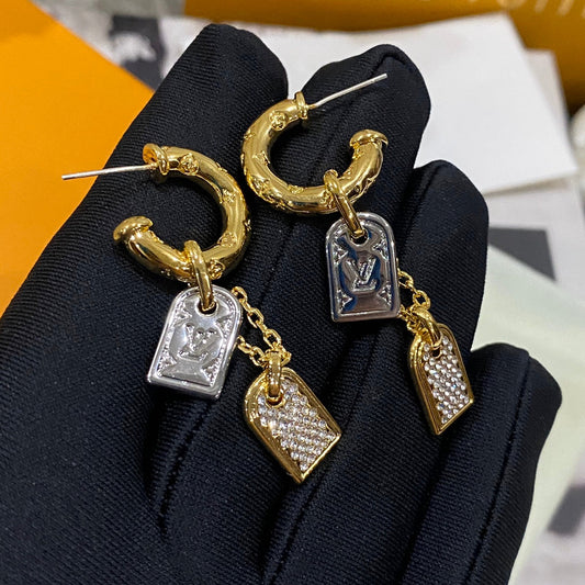 Fashion Vintage Token Pendant Earrings