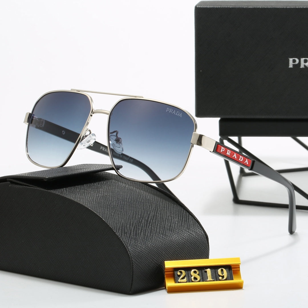 Square Double Bridge Metal Sunglasses