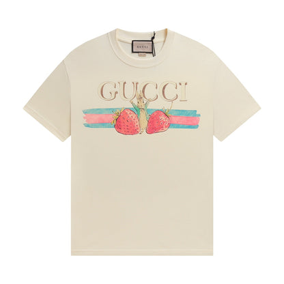 Beige Strawberry Print T-shirt