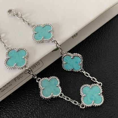 Turquoise Four Leaf Clover Bracelet