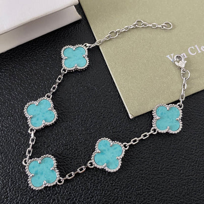 Turquoise Four Leaf Clover Bracelet