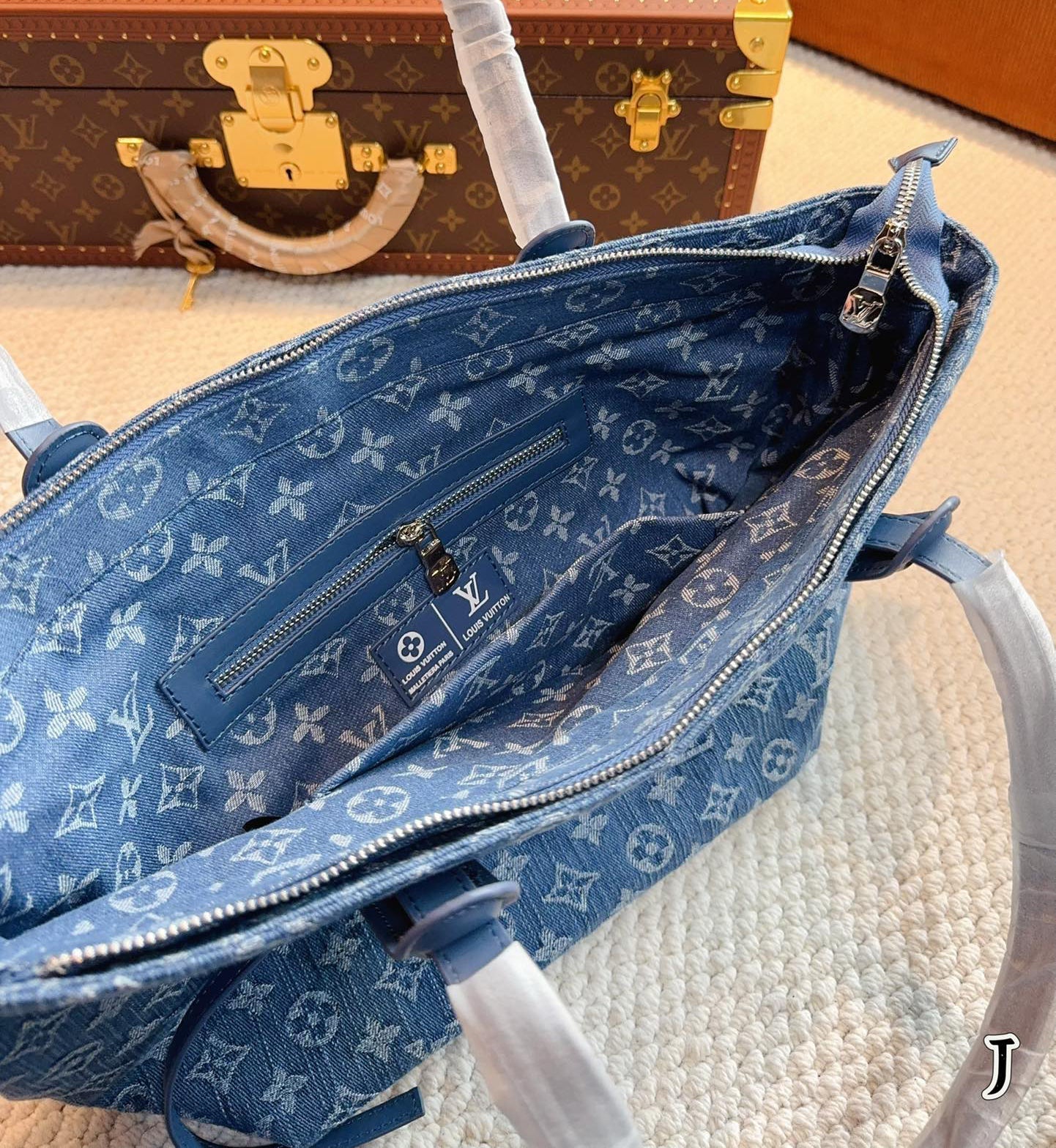 Denim shopping bag