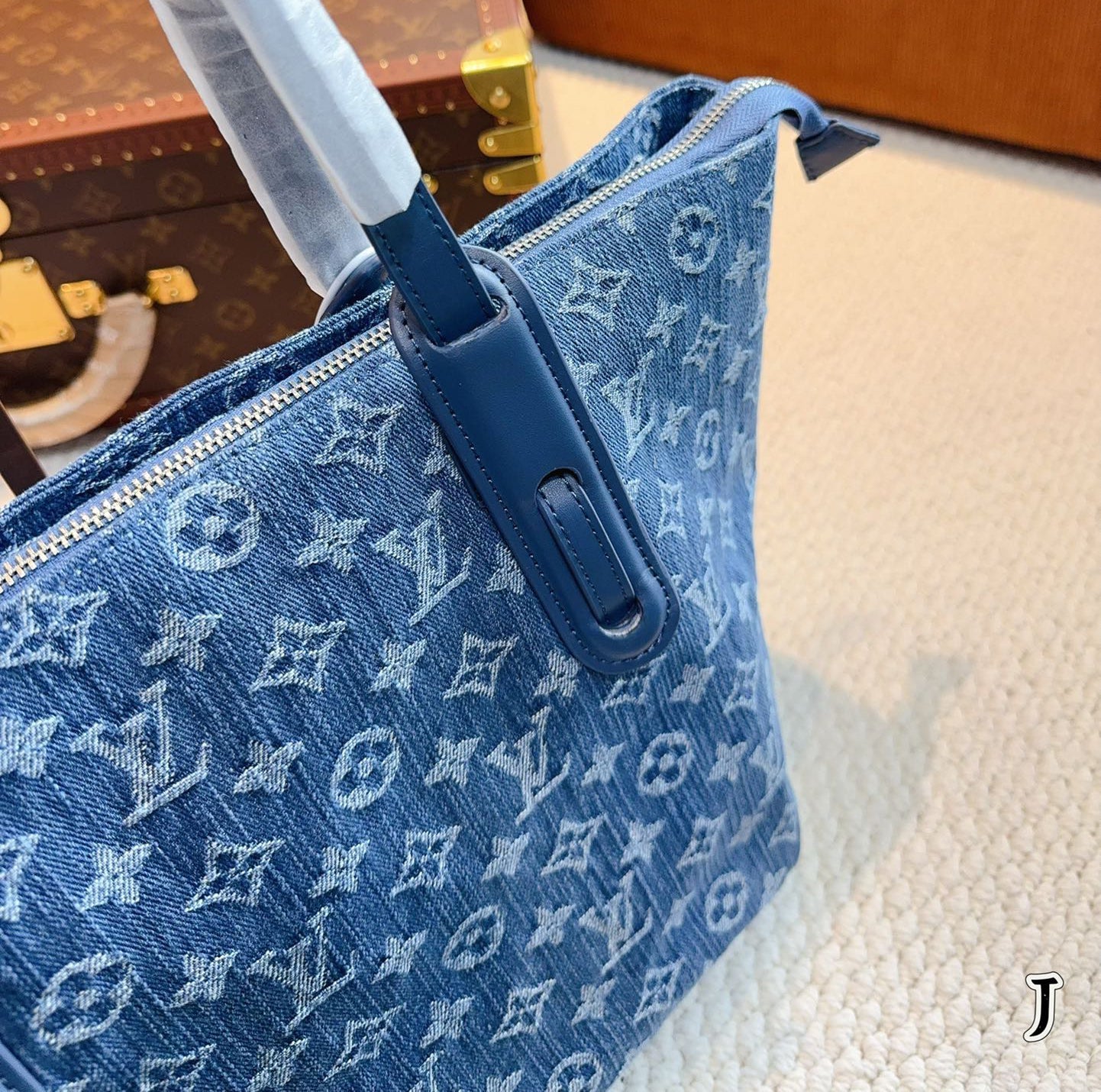 Denim shopping bag