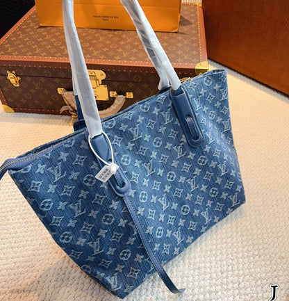 Denim shopping bag