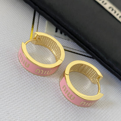 Cute Retro Multi-Color Hoop Earrings