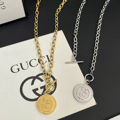 Interlocking G Round Pendant Necklace