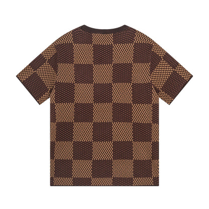 Classic Checkerboard Knit T-Shirt