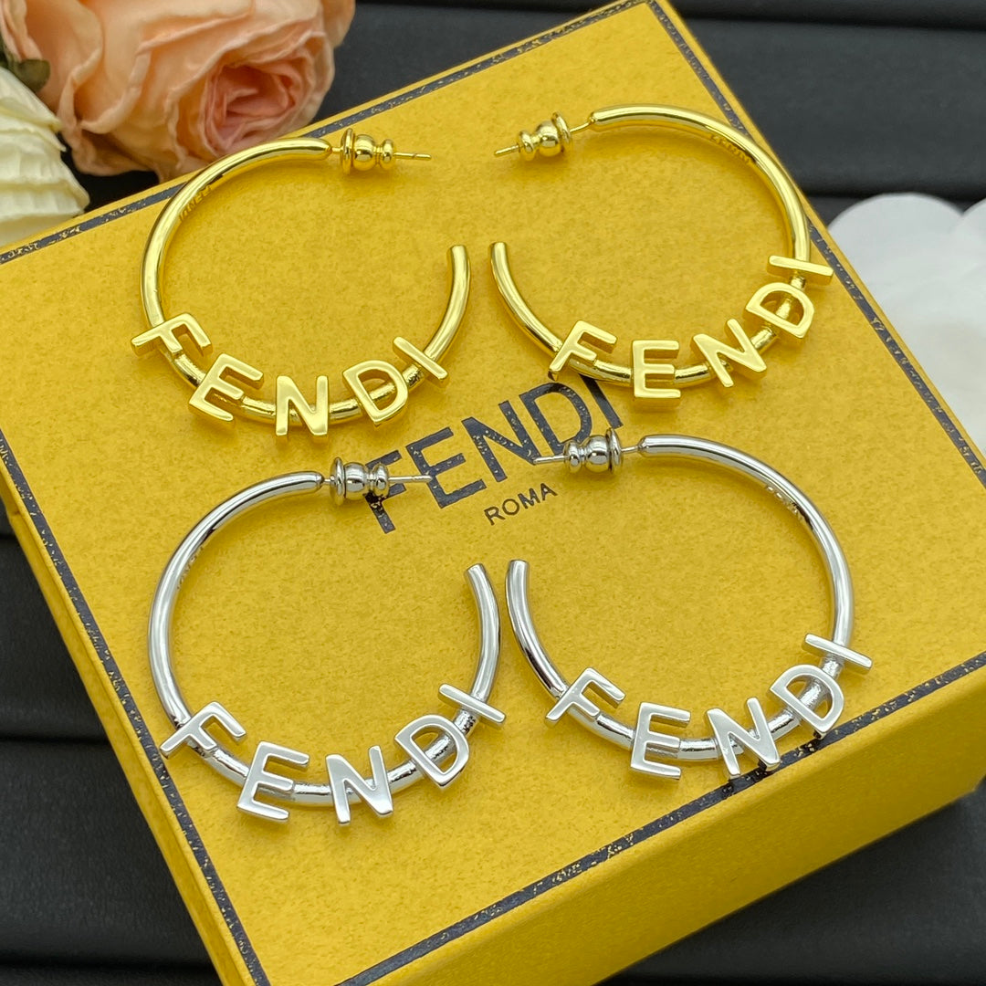 Fashion Letters Metal Hoop Earrings