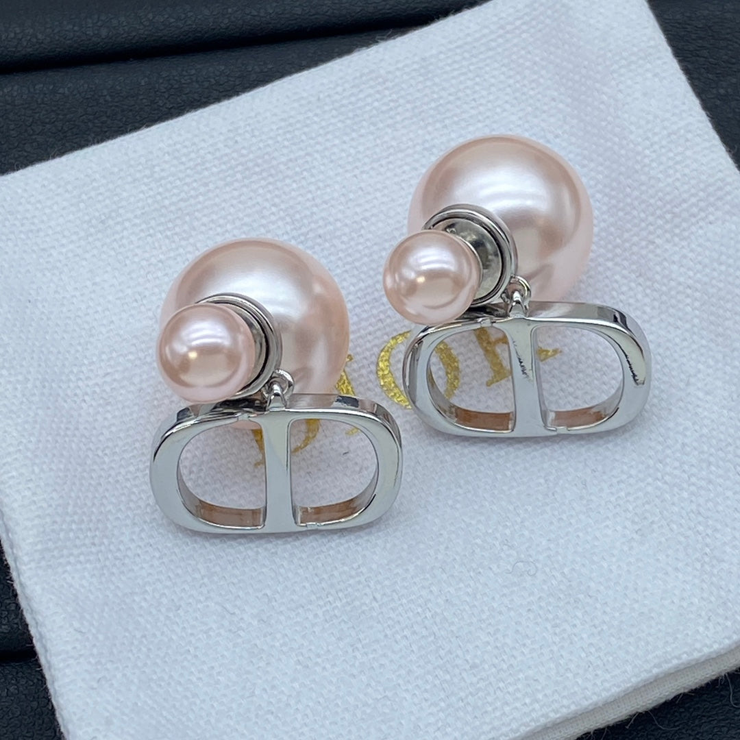 Pearl Silver CD Earrings