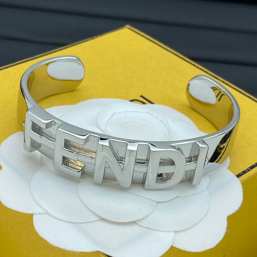 Letters Metal Open Bangle