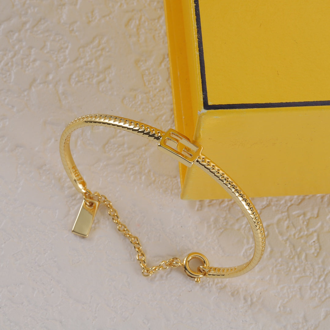 Gold-coloured Baguette  Bracelet