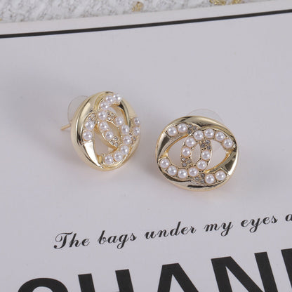 Pearl Diamond Small Stud Earrings