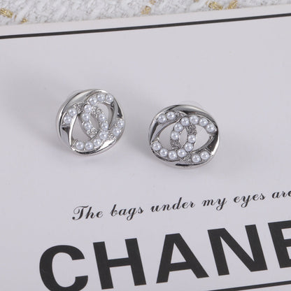 Pearl Diamond Small Stud Earrings