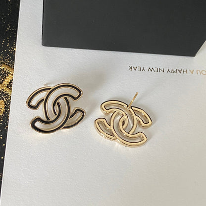 Stylish Transparent Letter Logo Earrings