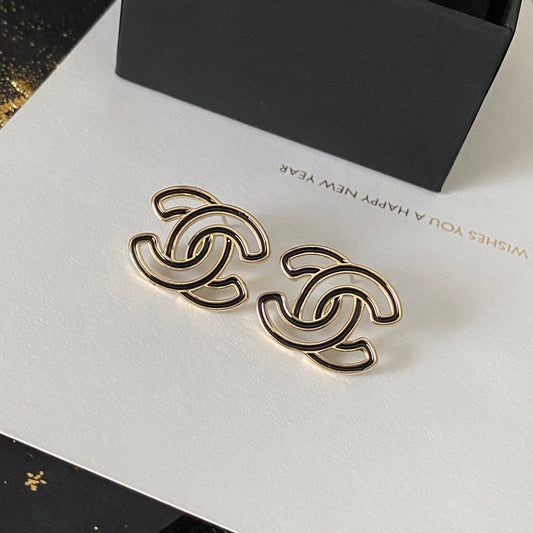 Stylish Transparent Letter Logo Earrings