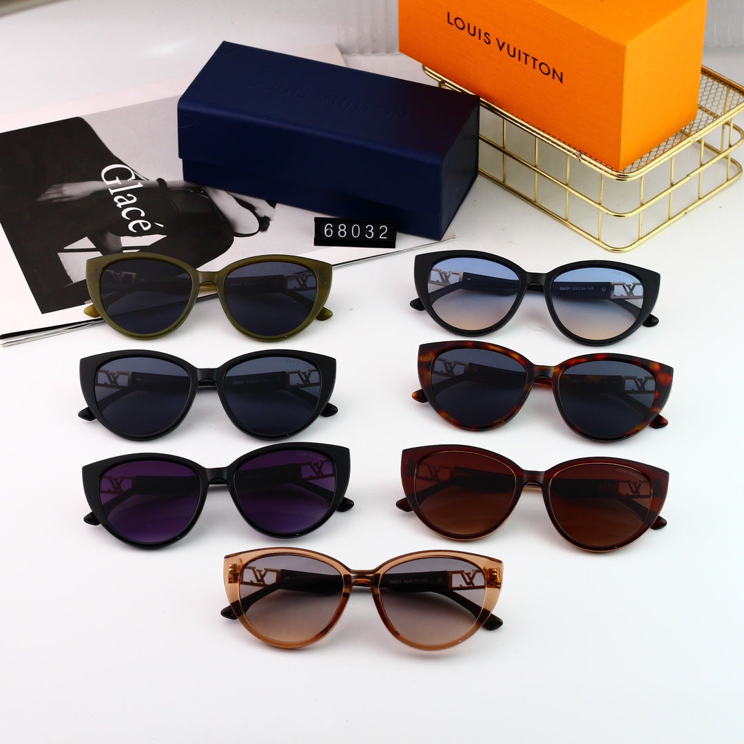 New Cat-Eye Metal Hollow Logo Sunglasses