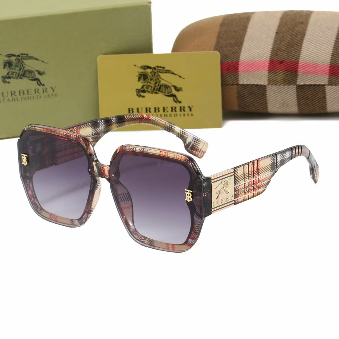 Retro Checkered Square Sunglasses