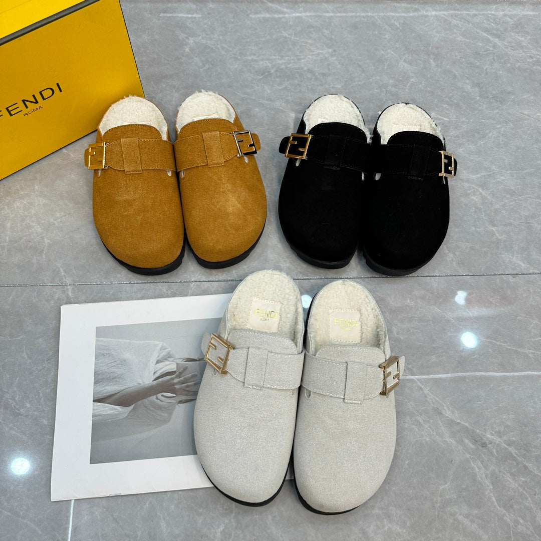 Suede Fur Slippers