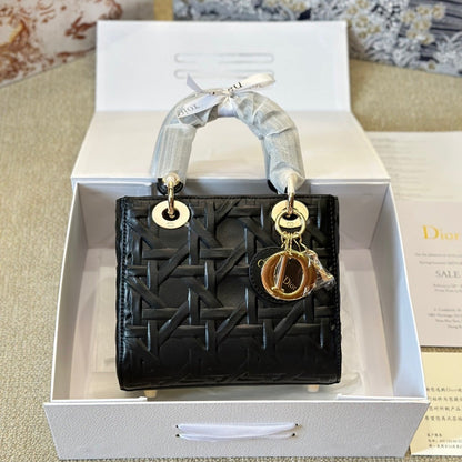 Black Graphic Cannage Small Lady Bag