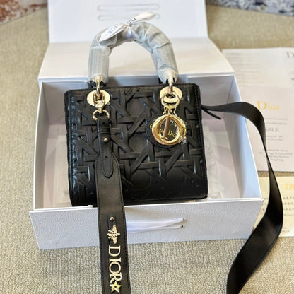 Black Graphic Cannage Small Lady Bag