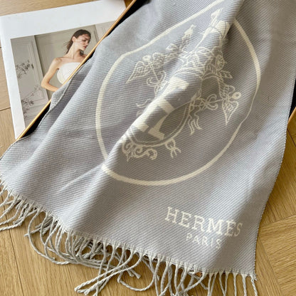 H Carriage Embossed Cashmere Scarf