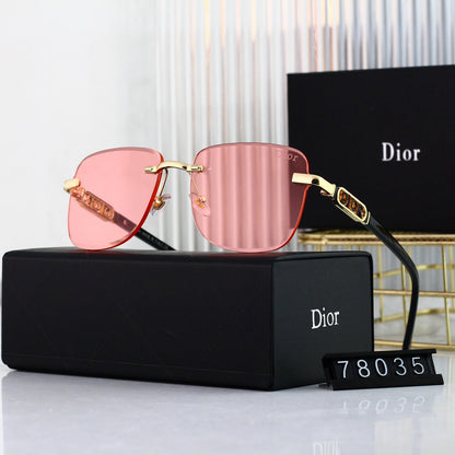 Fashionable Metal Letters Frameless Sunglasses