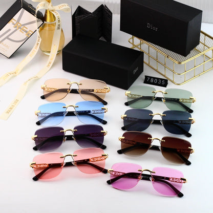 Fashionable Metal Letters Frameless Sunglasses