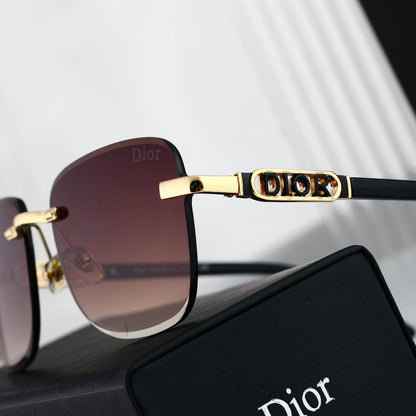 Fashionable Metal Letters Frameless Sunglasses